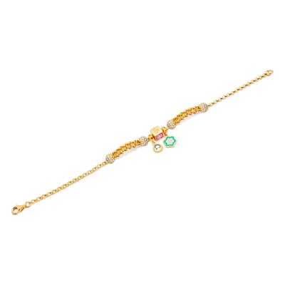 22 Ayar Sarı Altın Charm Bileklik