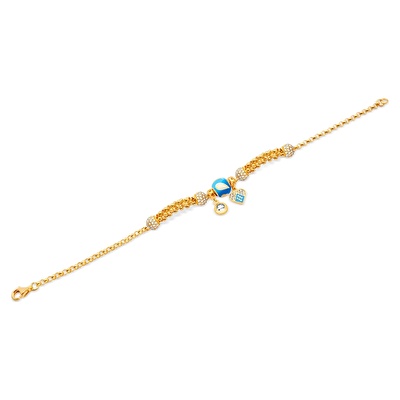 22 Ayar Sarı Altın Charm Bileklik