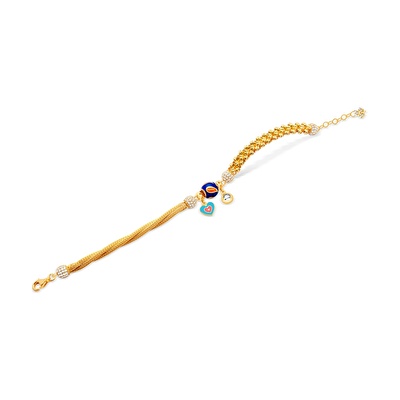 22 Ayar Sarı Altın Charm Bileklik