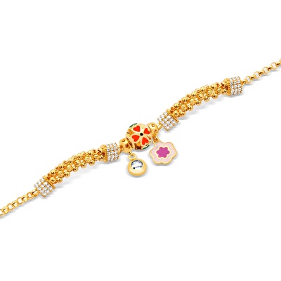 22 Ayar Sarı Altın Charm Bileklik