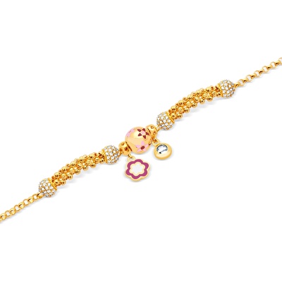 22 Ayar Sarı Altın Charm Bileklik