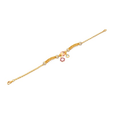 22 Ayar Sarı Altın Charm Bileklik