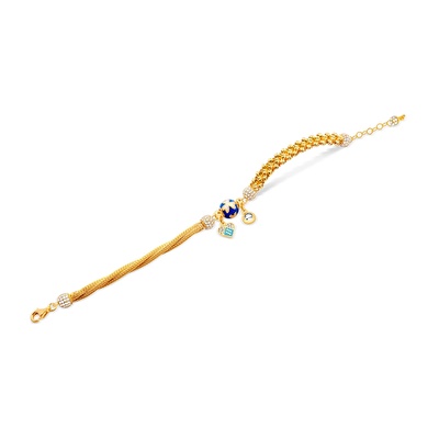 22 Ayar Sarı Altın Charm Bileklik