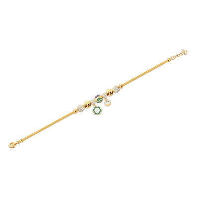 22 Ayar Sarı Altın Charm Bileklik