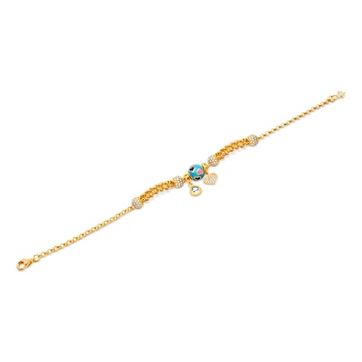 22 Ayar Sarı Altın Charm Bileklik