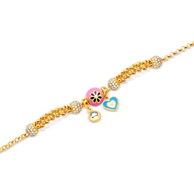 22 Ayar Sarı Altın Charm Bileklik