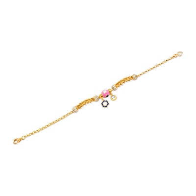 22 Ayar Sarı Altın Charm Bileklik