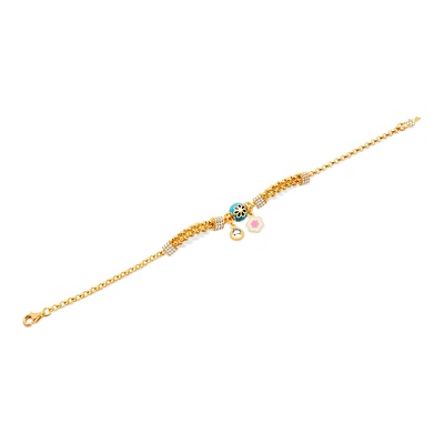 22 Ayar Sarı Altın Charm Bileklik