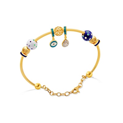 22 Ayar Sarı Altın Charm Bilezik