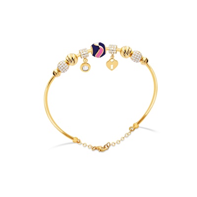 22 Ayar Sarı Altın Charm Bilezik