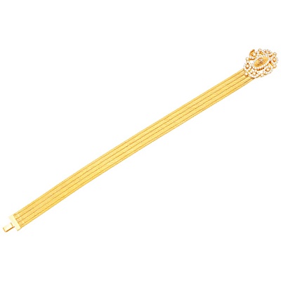 22 Ayar Sarı Altın Trabzon Hasır Bileklik