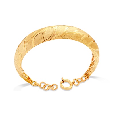 22 Ayar Sarı Altın Taşsız Trend Bilezik