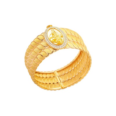 22 Ayar Sarı Altın Tuğra Kelepçe Bilezik