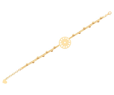 22 Ayar Sarı Altın Güneş Figürlü Bileklik