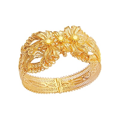 22 Ayar Sarı Altın Kelepçe Bilezik