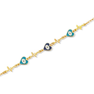 22 Ayar Sarı Altın Nazar Boncuklu Bileklik