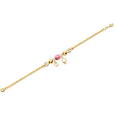 22 Ayar Sarı Altın Charm Bileklik