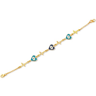 22 Ayar Sarı Altın Nazar Boncuklu Bileklik
