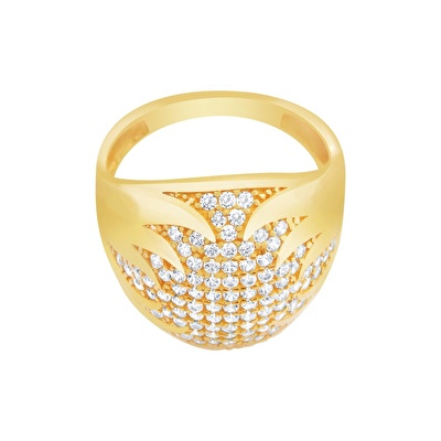 22 Ayar Sarı Altın Taşlı Yüzük