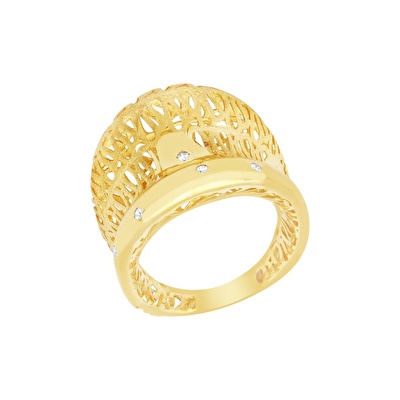 22 Ayar Sarı Altın Taşlı Yüzük