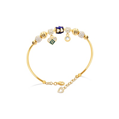 22 Ayar Sarı Altın Charm Bilezik