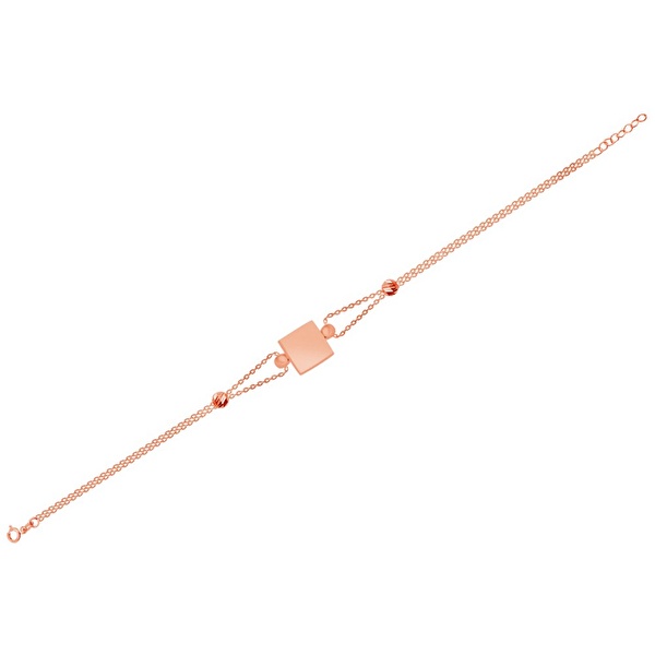 14 Ayar Rose Altın Geometrik Figürlü Bileklik
