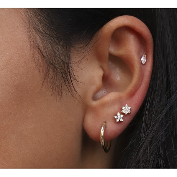 14 Ayar Sarı Altın Yıldız Figürlü Piercing