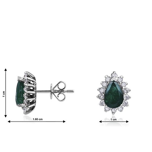 0,94 Karat Zümrüt Pırlanta Küpe