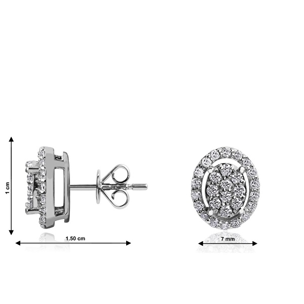 0,38 Karat Floral Pırlanta Küpe