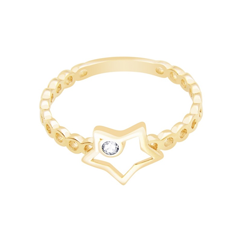 14 Ayar Sarı Altın Yıldız Figürlü Yüzük