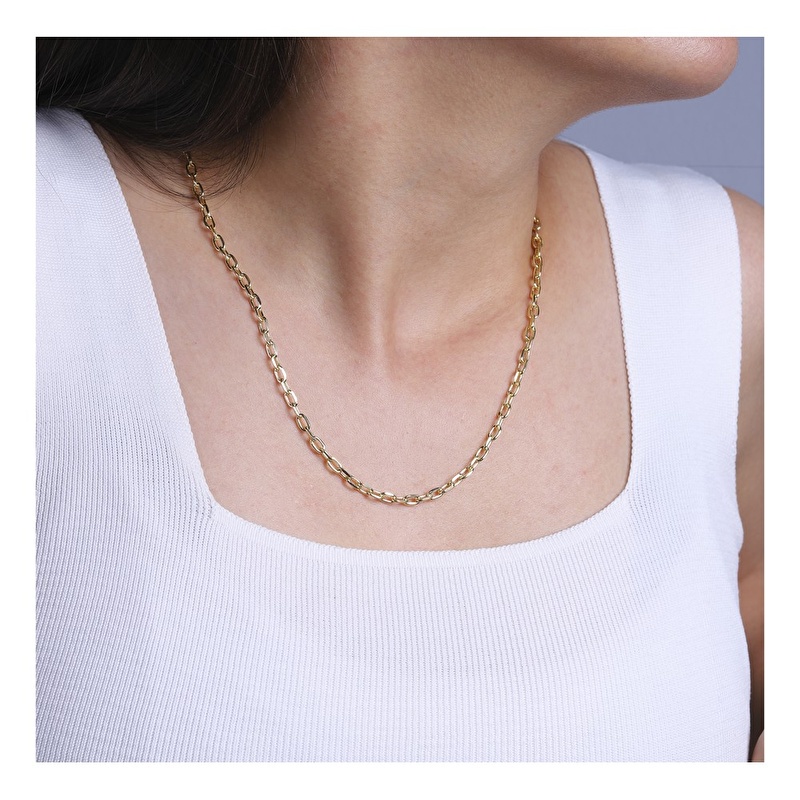 14 Ayar Sarı Altın Ataç Zincir