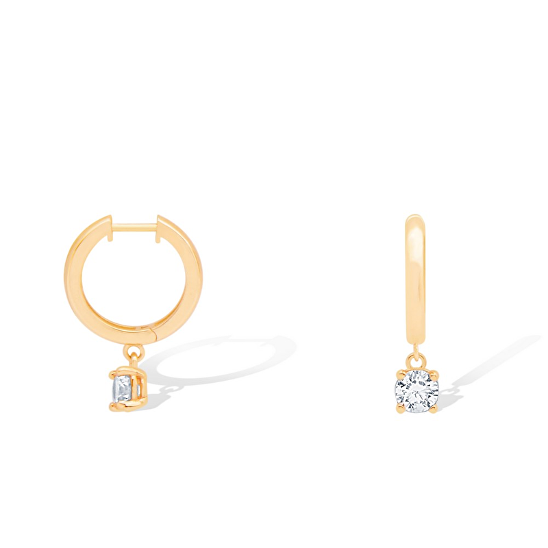 14 Ayar Sarı Altın Halka Küpe