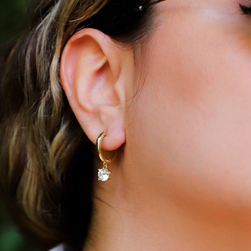 14 Ayar Sarı Altın Halka Küpe